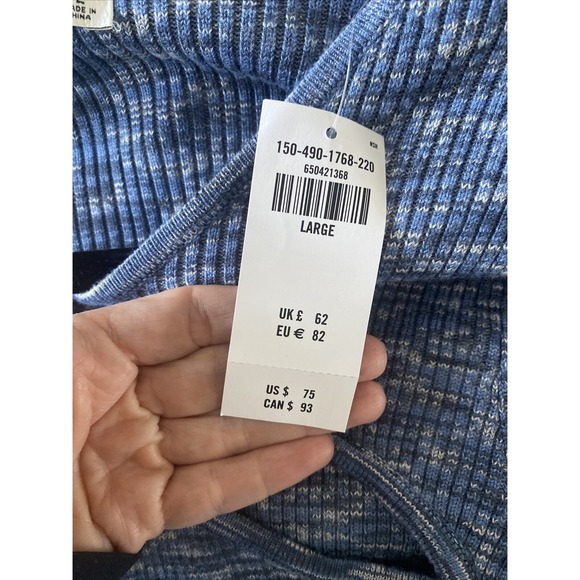 Abercrombie Fitch Women's Large Blue Ribbed Knit Bodysuit NEW Clean Girl Boho - Picture 9 of 9